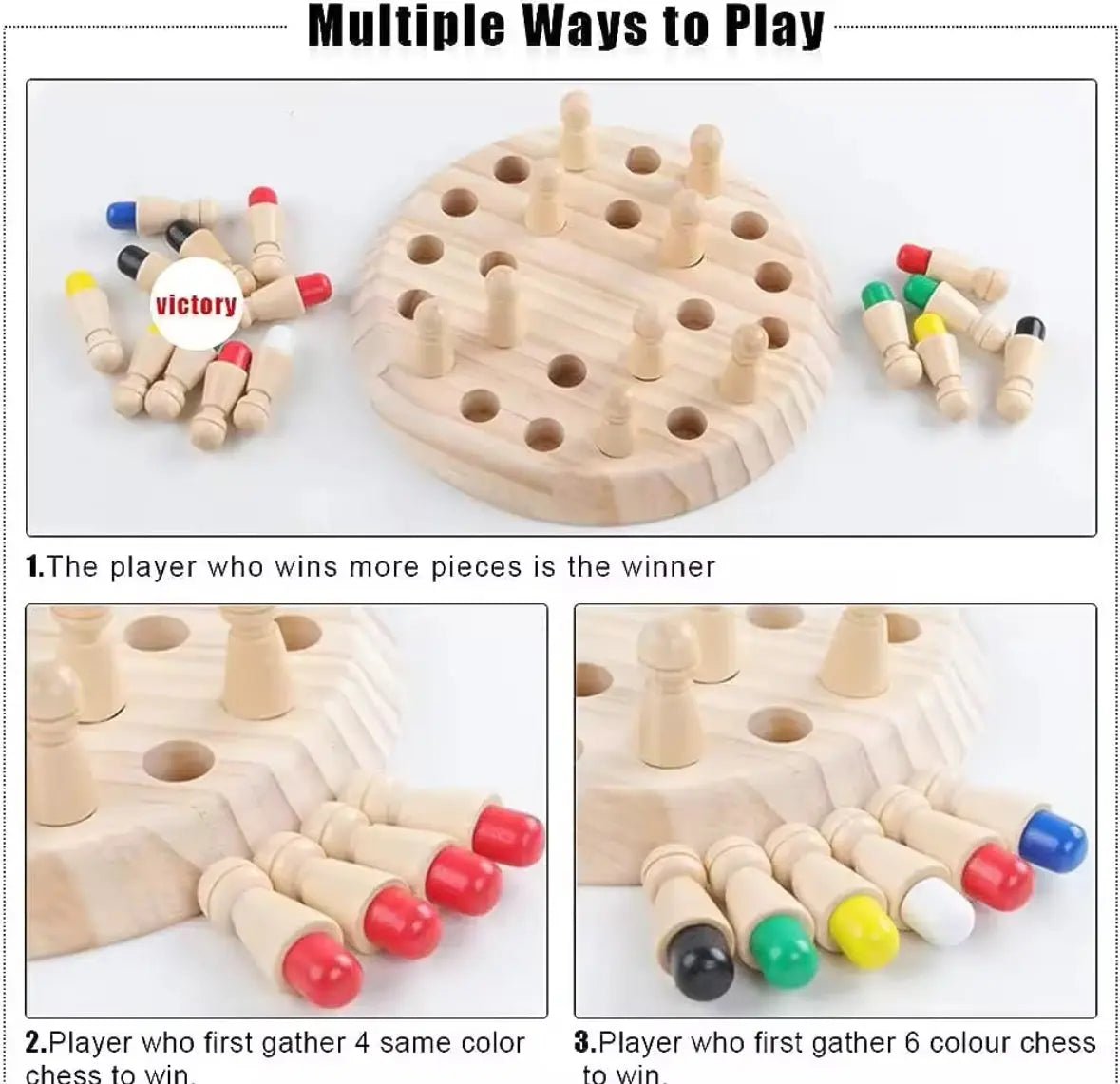 Wooden Memory Match Stick Chess Board Game - Logic Braintease Toys for Boys And Girls special