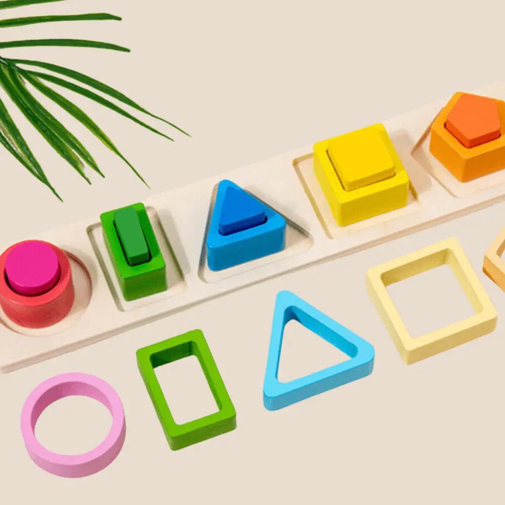Jouets de tri et d'empilage en bois, Empileur de formes, Cadeaux de tri de formes pour la reconnaissance des couleurs
