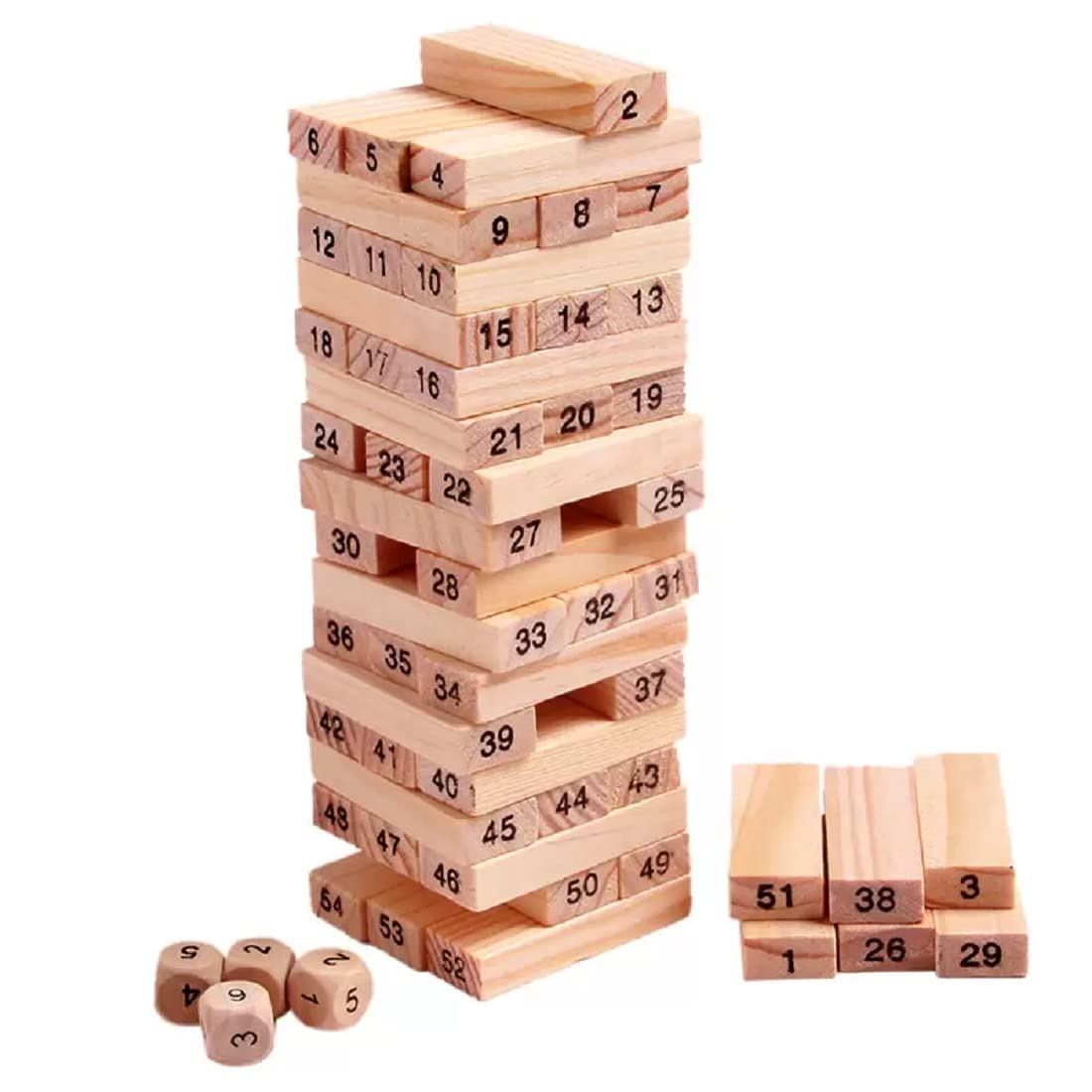 Wooden Tower Ze-nga Stacker | Wood Balancing Blocks Montessori Toy