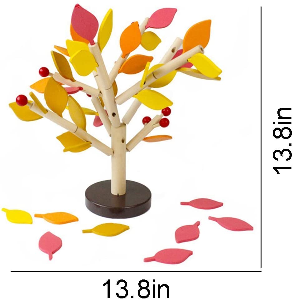 Bloques de construcción 3D de árbol Montessori de hojas insertables - Juguetes educativos Montessori