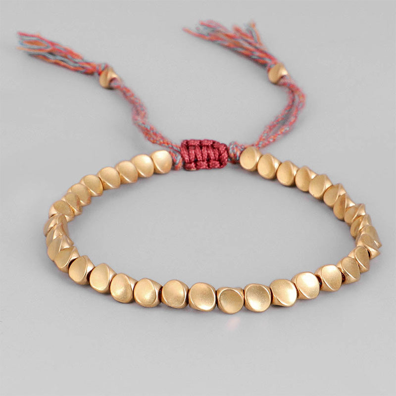 Foviel Tibetische Kupferperlen spirituell Glück Armband