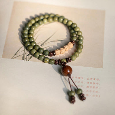 Buddha Stones Green Sandalwood Positive Peace Bracelet Bracelet BS 9