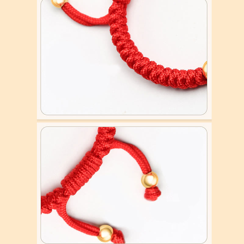 Buddha Stones 999 Sterling Silver PiXiu Wealth King Kong Knot String Braided Kids Child Bracelet Bracelet BS 7