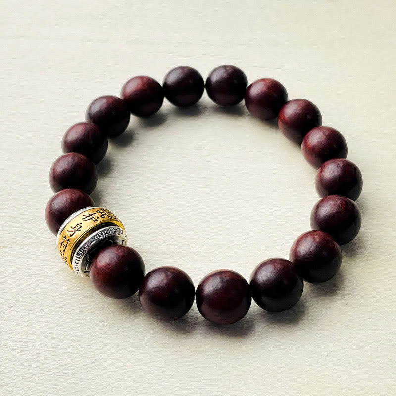 Foviel Small Leaf Red Sandalwood Amulet Protection Bracelet