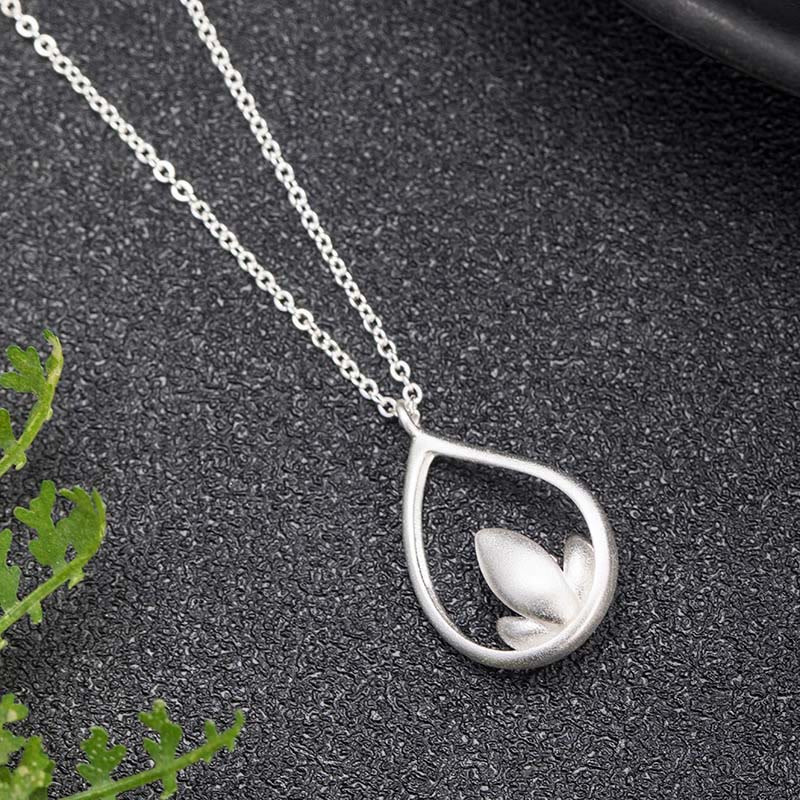 Buddha Stones 925 Sterling Silver Lotus Flower Floral Enlightenment Necklace Pendant Necklaces & Pendants BS 2