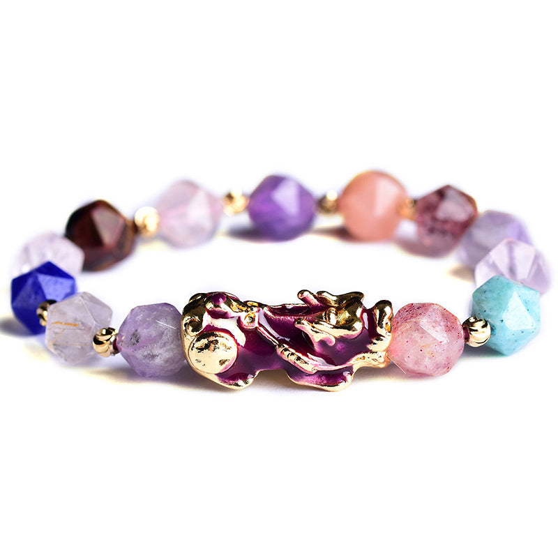 Buddha Stones FengShui PiXiu Amethyst Luck Bracelet Bracelet BS Amethyst