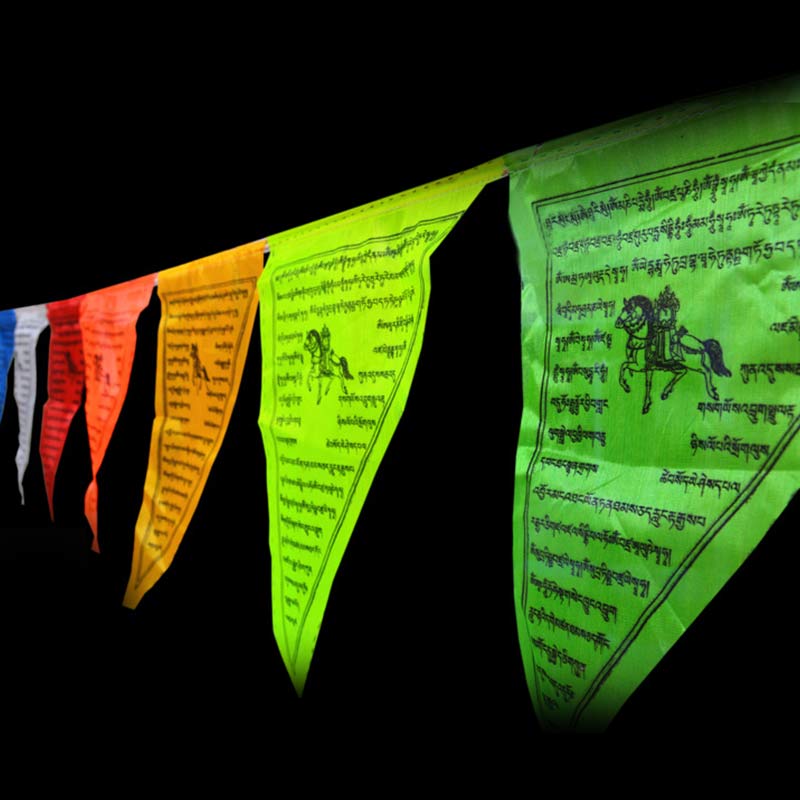 Buddha Stones Tibetan Blessing Outdoor 25 Pcs Triangle Prayer Flag Decoration Decorations buddhastoneshop 4