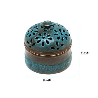 Buddha Stones Mini Hollow Spiritual Meditation Ceramic Small Incense Burner Decoration Incense Burner BS 8