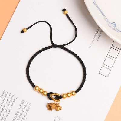 Buddha Stones Handcrafted Lily Of The Valley Flower Charm Design Luck Protection Braided Bracelet Bracelet BS 8