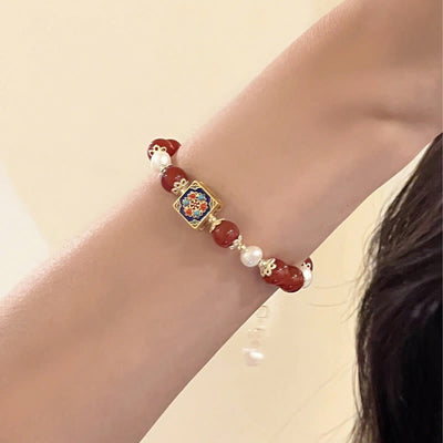 Buddha Stones Red Agate Pearl Confidence Self-acceptance Bracelet Bracelet BS 9