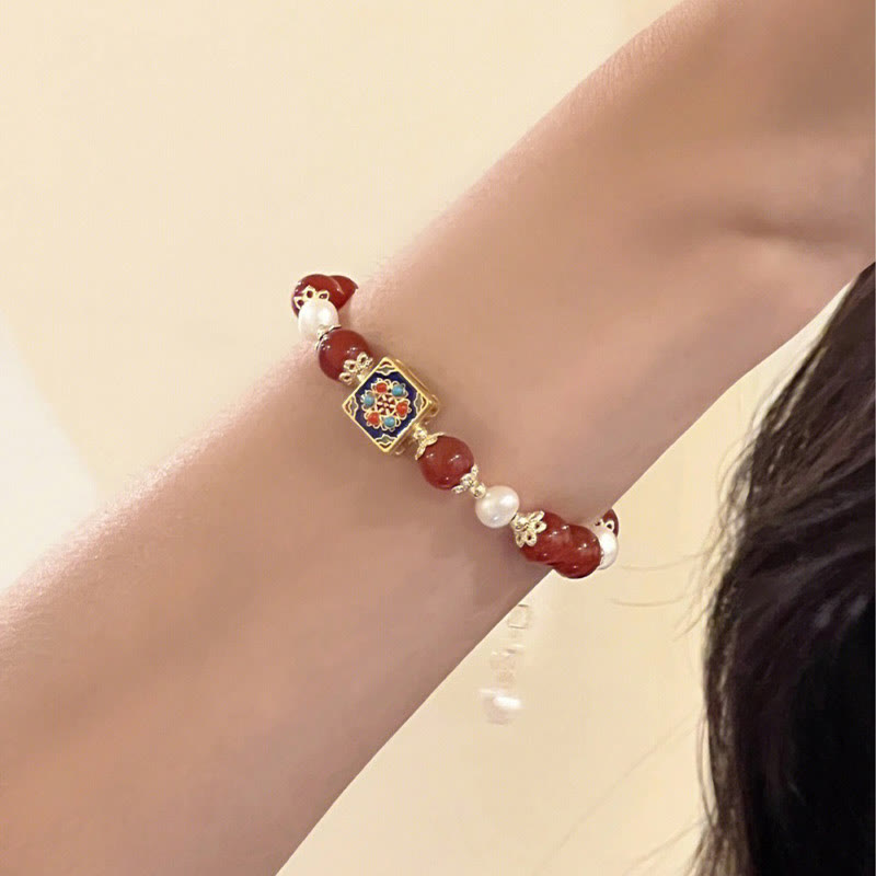 Buddha Stones Red Agate Pearl Confidence Self-acceptance Bracelet Bracelet BS 9