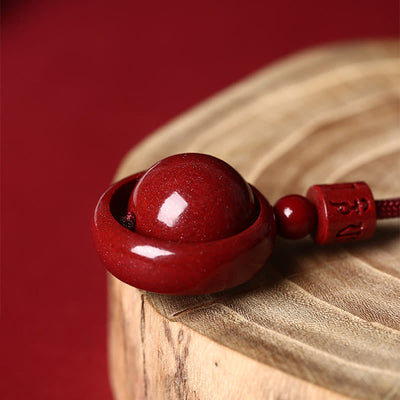 Buddha Stones Cinnabar Om Mani Padme Hum PiXiu Blessing Lucky Bead Necklace Pendant Necklaces & Pendants BS 5