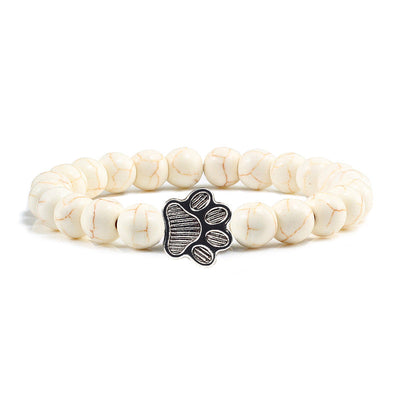 Buddha Stones “Save A Dog” Stone Bracelet - White Beads - image 17