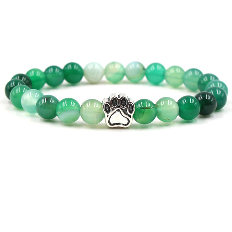 Indian Agate Green Agate Dog Paw Positive Calm Bracelet Bracelet BS Green Agate (Power ♥ Success)