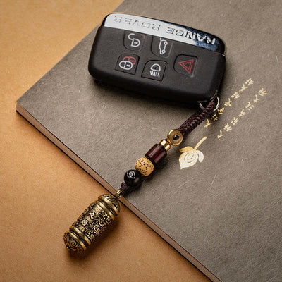 Buddha Stones Heart Sutra Copper Key Chain Key Chain BS 1