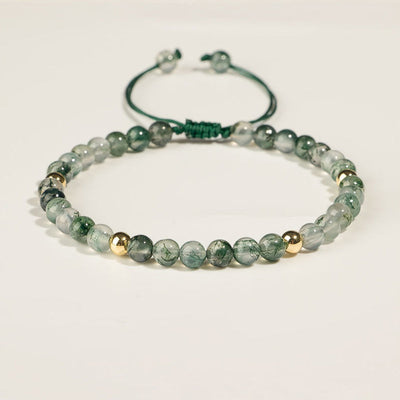 Buddha Stones Moss Agate Lucky Balance Bracelet Bracelet BS 1