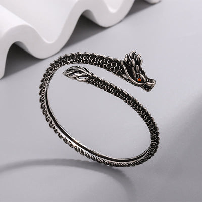 Buddha Stones Dragon Scales Pattern Luck Protection Bracelet Bangle Bracelet Bangle BS 3