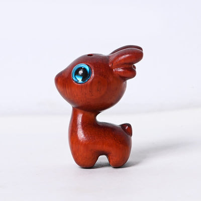 Foviel Small Leaf Red Sandalwood Ebony Wood Sandalwood Green Sandalwood Lucky Mini Deer Protection Decoration