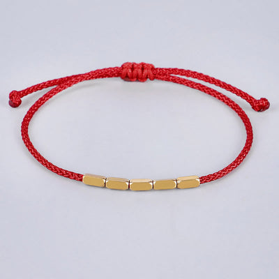 Buddha Stones Handcrafted Copper Bead Protection Braided String Bracelet Bracelet BS 2