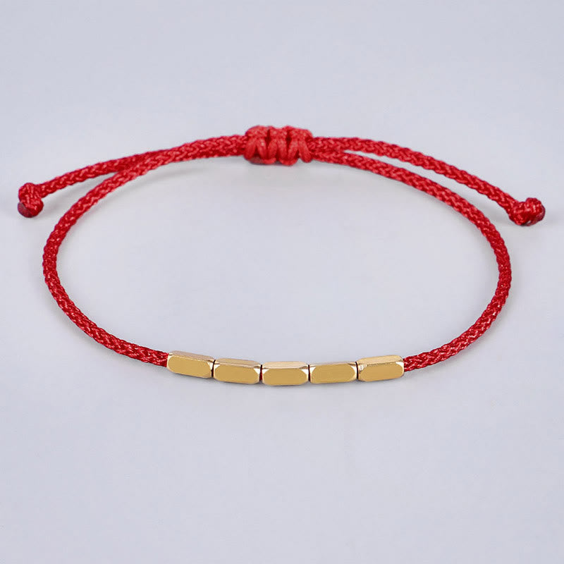 Buddha Stones Handcrafted Copper Bead Protection Braided String Bracelet Bracelet BS 2