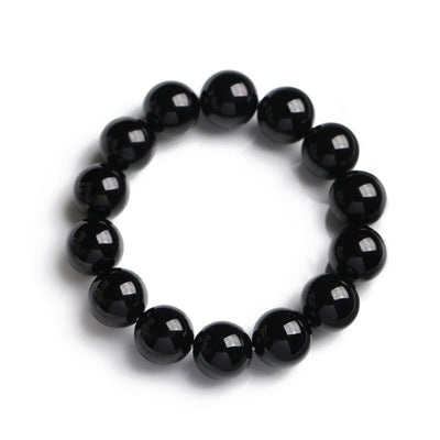 Bracelet porte-bonheur en onyx noir naturel Foviel