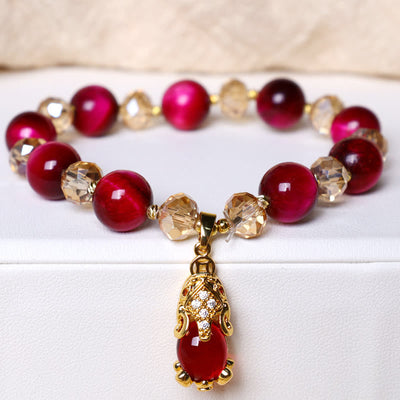 Foviel Rot Tigerauge PiXiu Fox Schutz Selbstbewusstsein Armband
