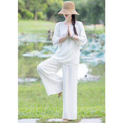 Ensemble de vêtements pour femme pour la pratique matinale : Tai Chi, méditation, prière, zen et spiritualité