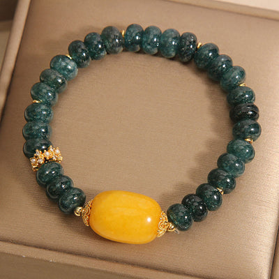 Buddha Stones Green Jade Abacus Beads Topaz Luck Bracelet Bracelet BS 2