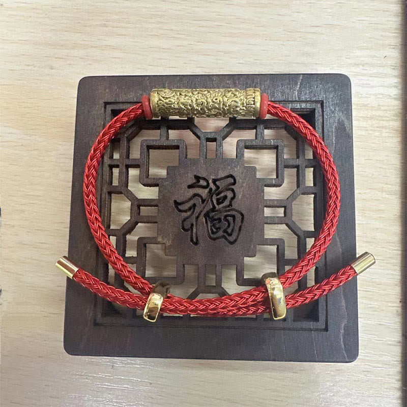 Buddha Stones Tibet Handmade Tai Sui Rope Protection Strength Braided Bracelet Bracelet BS Red Rope (Wrist Circumference 14-20cm) Gold