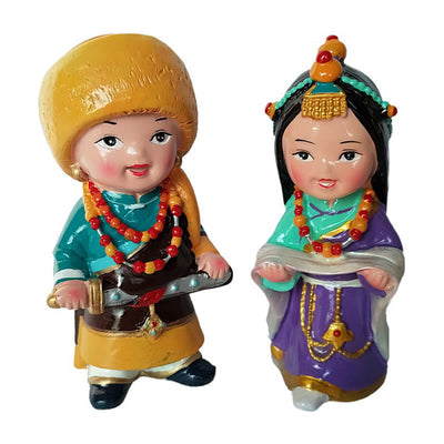 Buddha Stones Hand Painted Tibetan Figures Creative Home Office Car Decoration Ornament Desk Decoration BS 16