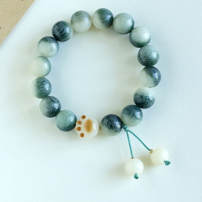 Buddha Stones Bodhi Seed Om Mani Padme Hum Carved Harmony Bracelet Bracelet BS 13