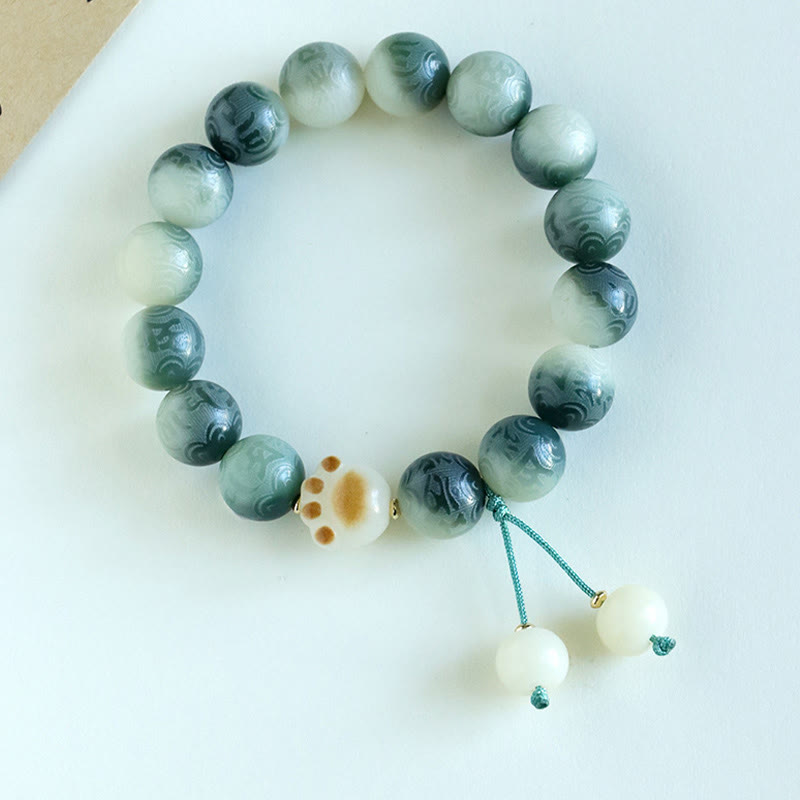 Buddha Stones Bodhi Seed Om Mani Padme Hum Carved Harmony Bracelet Bracelet BS 13