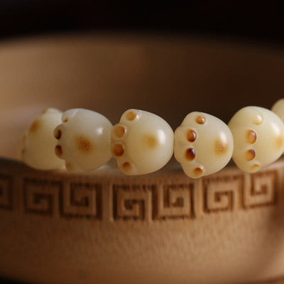 Buddha Stones Cute Lucky Cat Bodhi Seed Cat Paw Harmony Bracelet Bracelet BS 3
