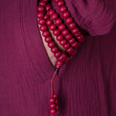 Buddha Stones 108 Mala Beads Natural Abelia Biflora Wood Protection Bracelet Mala Bracelet BS 3
