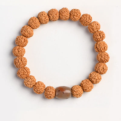 Buddha Stones Tibet Rudraksha Bodhi Seed Wealth Auspiciousness Bracelet Bracelet BS Shoushan Stone
