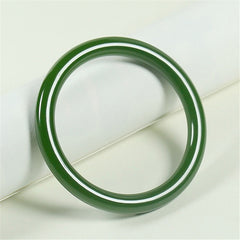 Buddha Stones Cyan Jade Longevity Blessing Bangle Bracelet Bracelet BS 64mm