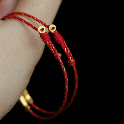Buddha Stones 14K Gold Plated Koi Fish Luck Wealth Braided Bracelet Bracelet BS 4