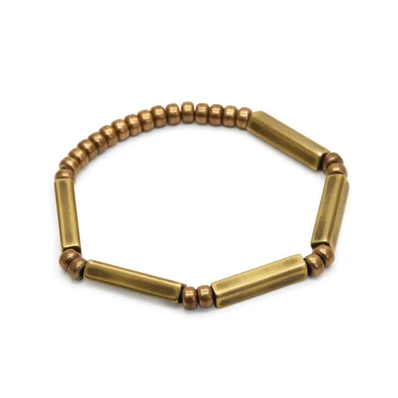 Buddha Stones Tibetan Simple Design Copper Wealth Luck Bracelet Bangle Bracelet Bangle BS 6