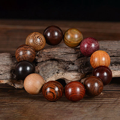 Buddha Stones Multicolored Sandalwood Protection Healing Bracelet Bracelet BS 4