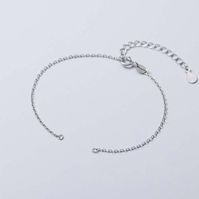 Buddha Stones 925 Sterling Silver Semi-finished Chain Blessing Bracelet Bracelet BS Silver