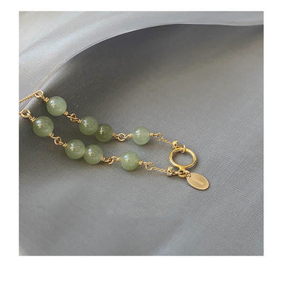 Buddha Stones Unique Natural Hetian Jade 14K Gold filled Luck Beaded Bracelet Bracelet BS 11