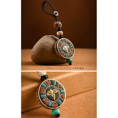 Buddha Stones Tibetan Om Mani Padme Hum Bodhi Seed Peace Key Chain Key Chain BS 10