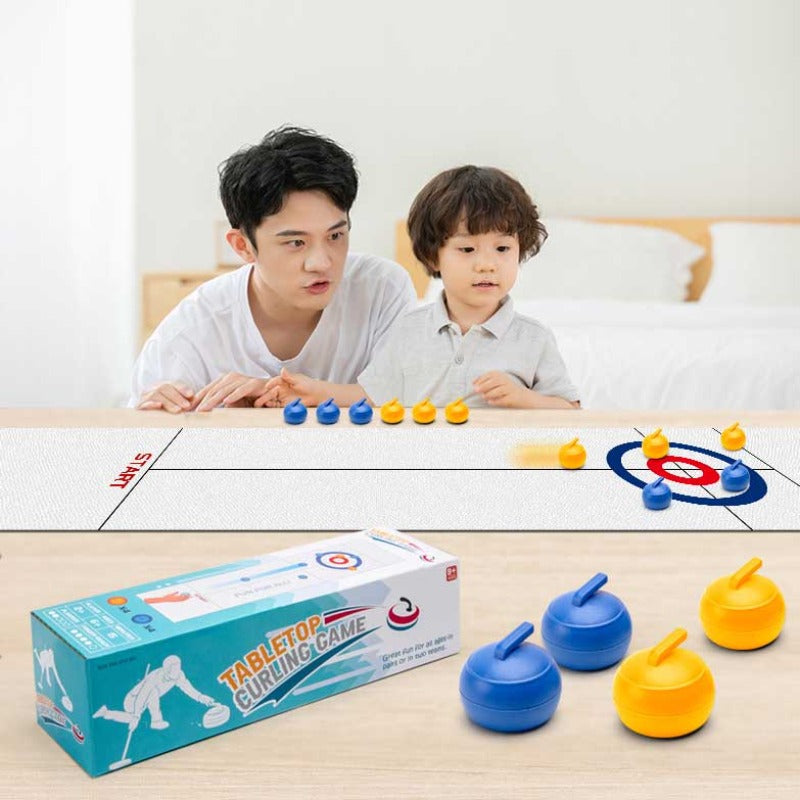Fidtoy Tabletop Curling Game Set Portable Family Board Game