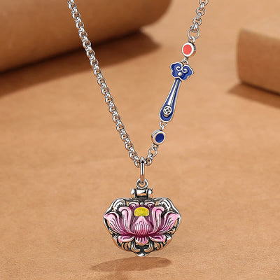 Buddha Stones Tibet Copper Lotus Luck New Begining Necklace Pendant Necklaces & Pendants BS 1