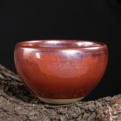 Buddha Stones Handmade Chinese Jianzhan Lotus Design Ceramic Teacup Kung Fu Tea Cup Jian Zhan Tea Cup BS 1