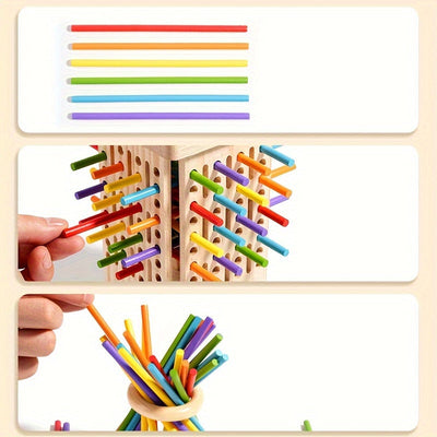 Jeu de société interactif en bois Fidtoy pour les tout-petits et les familles Jeu éducatif Montessori