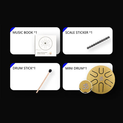 Buddha Stones Mini Steel Tongue Drum 3 Inch Sound Healing Drum Kit Drum Kit BS 11