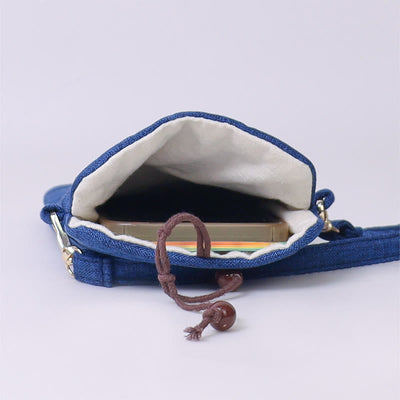 Buddha Stones Small Embroidered Flowers Crossbody Bag Shoulder Bag Cellphone Bag 11*20cm Crossbody Bag BS 3