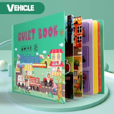 Fidtoy Montessori Quiet Book for Toddlers | Interactive Educational Activity Book for Learning Numbers, Animals, Vegetables & Traffic