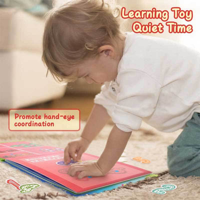 Fidtoy Montessori Quiet Book for Toddlers | Interactive Educational Activity Book for Learning Numbers, Animals, Vegetables & Traffic